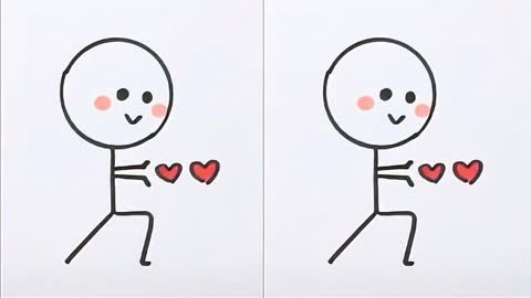 用硬币画出来的小火柴人,简简单单幼儿园小朋友都能学会