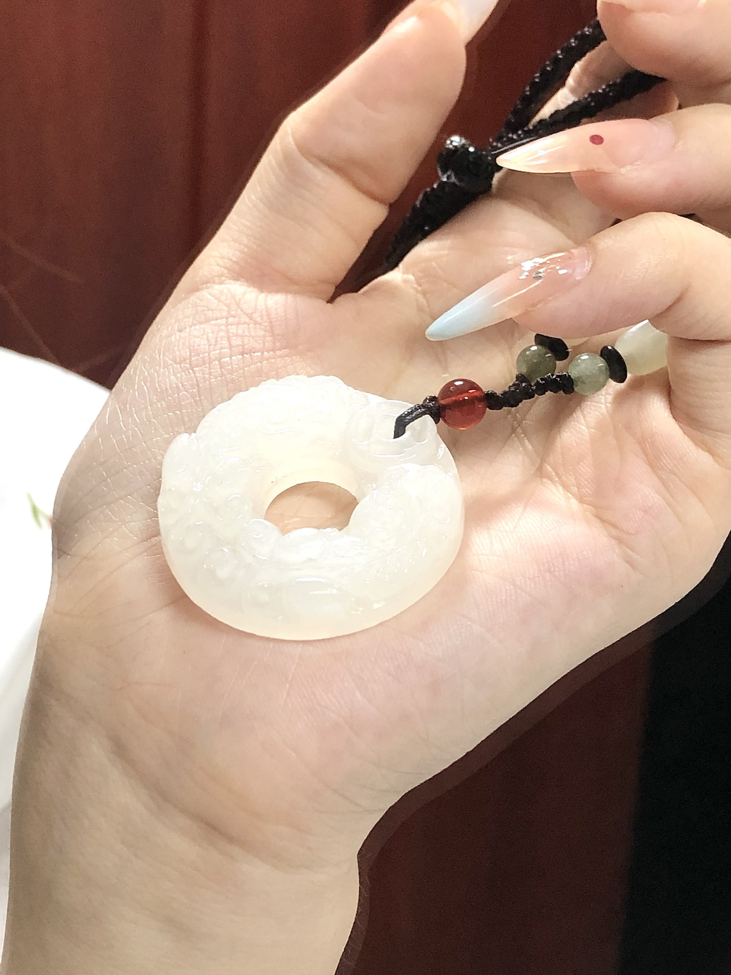 新中式平安扣玉佩吊坠太好看了吧!清冷感满满