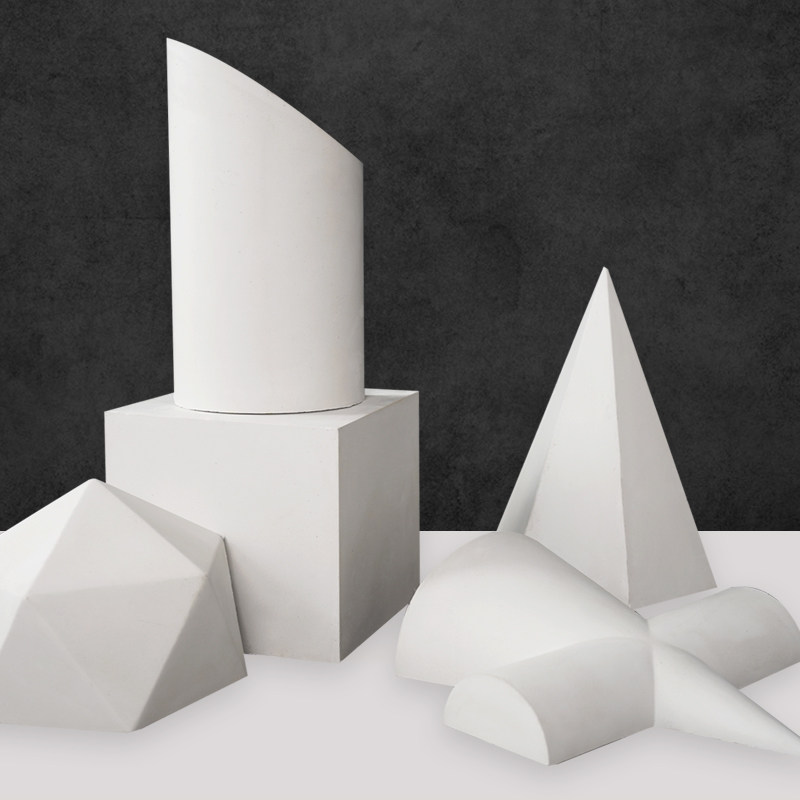 绘岳美术挂面石膏几何体单个切面几何体形体艺术墙装饰美院标准硬