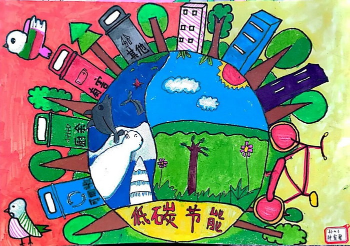 绿色节能低碳环保绘画