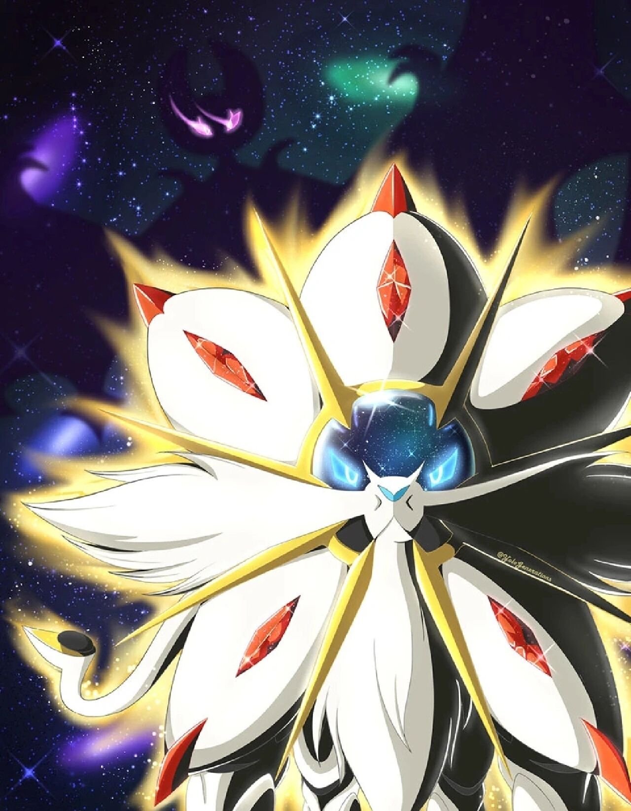 宝可梦高清壁纸(索尔迦雷欧) 宝可梦一级神,吞噬太阳的神兽!