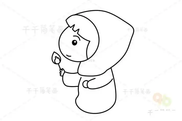 安徒生童话卖火柴的小女孩简笔画