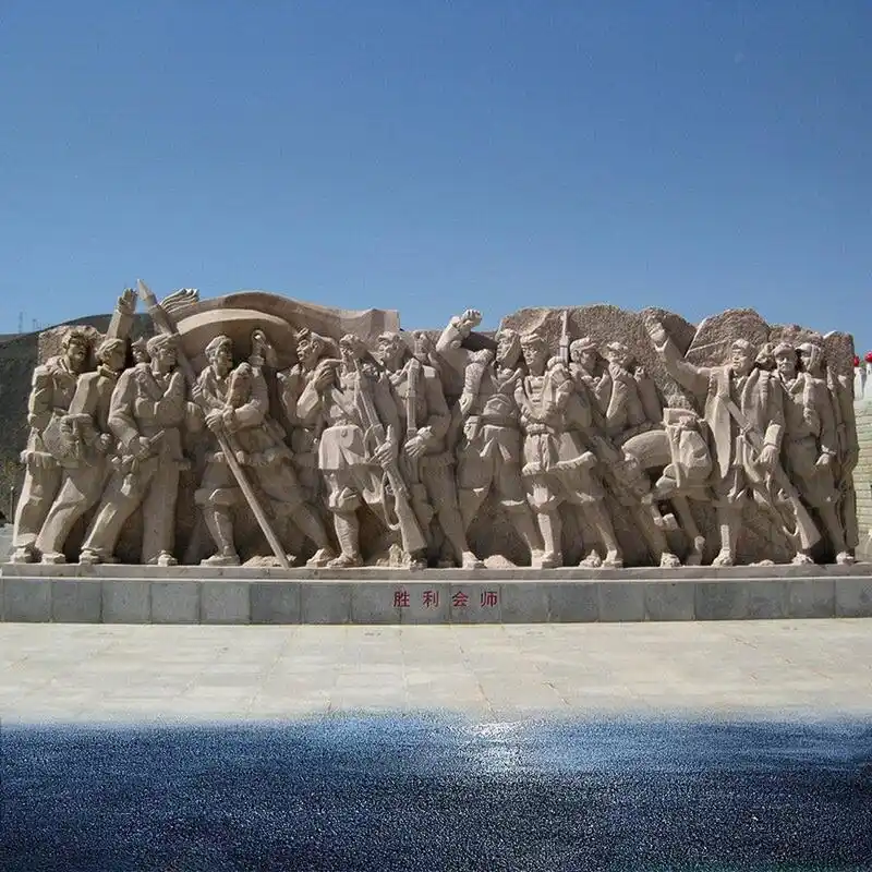 石雕红军抗战人物群雕八路军革命烈士陵园人 石雕红军革命作为文化的