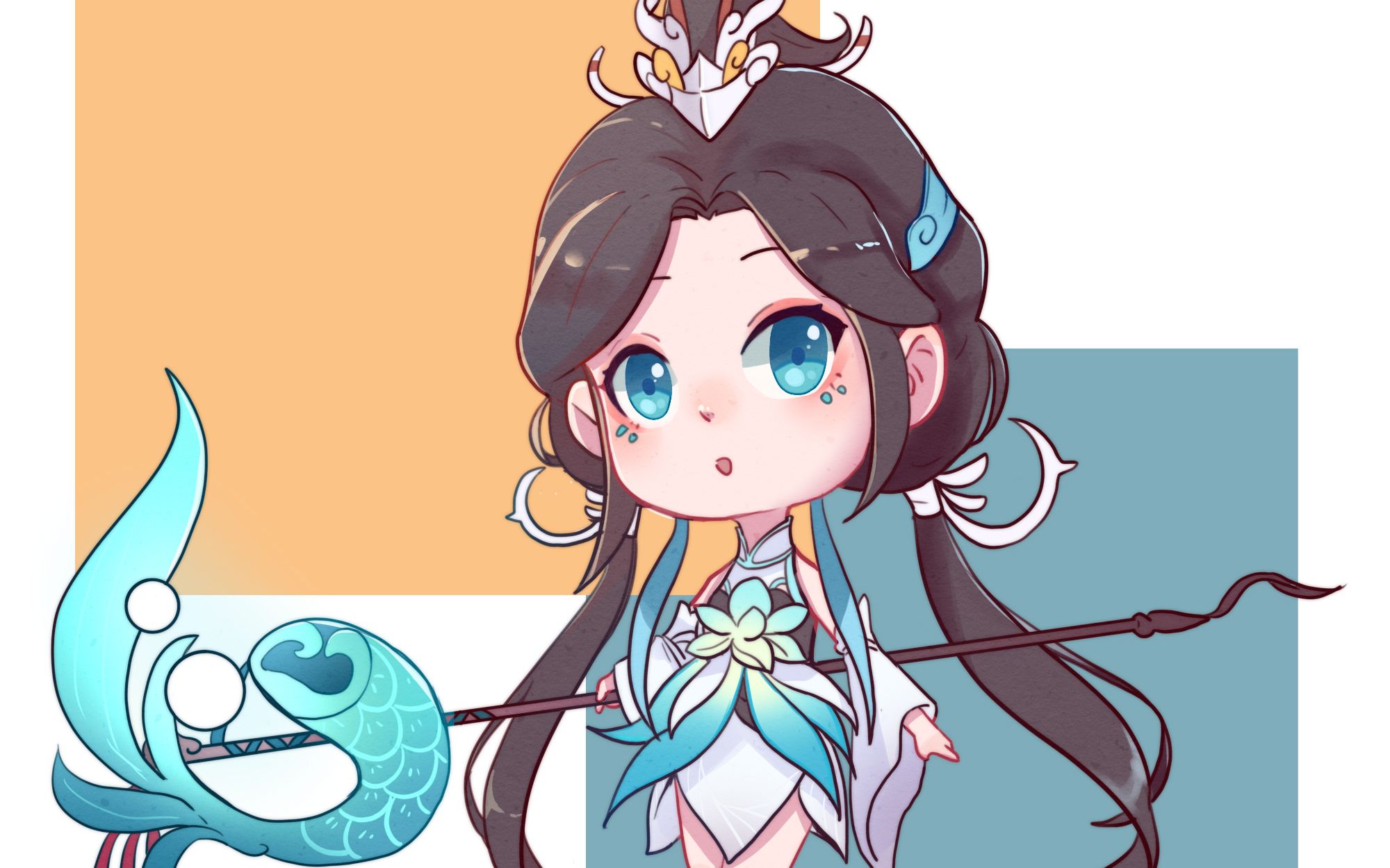 【板绘】q版大乔白鹤梁女神(sai2)