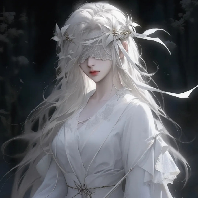 唯美古风蒙眼系列头像 #古风插画