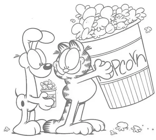 懒惰的加菲猫-手绘动漫人物简笔画 加菲猫简笔画