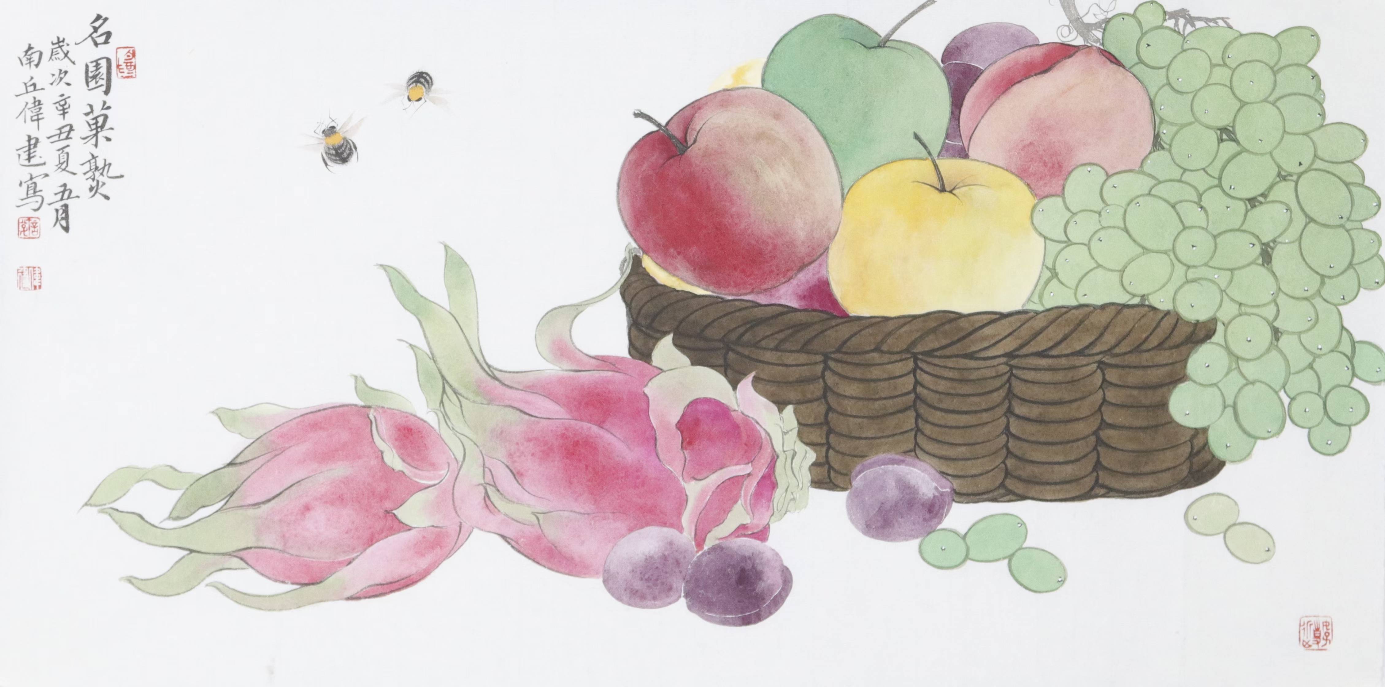 画家许伟建:果蔬飘香,百财聚来