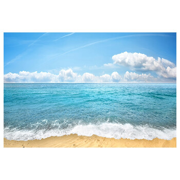 奈露 大海风景画蓝天白云墙贴壁画地中海装饰画卧室床头海边海水图挂
