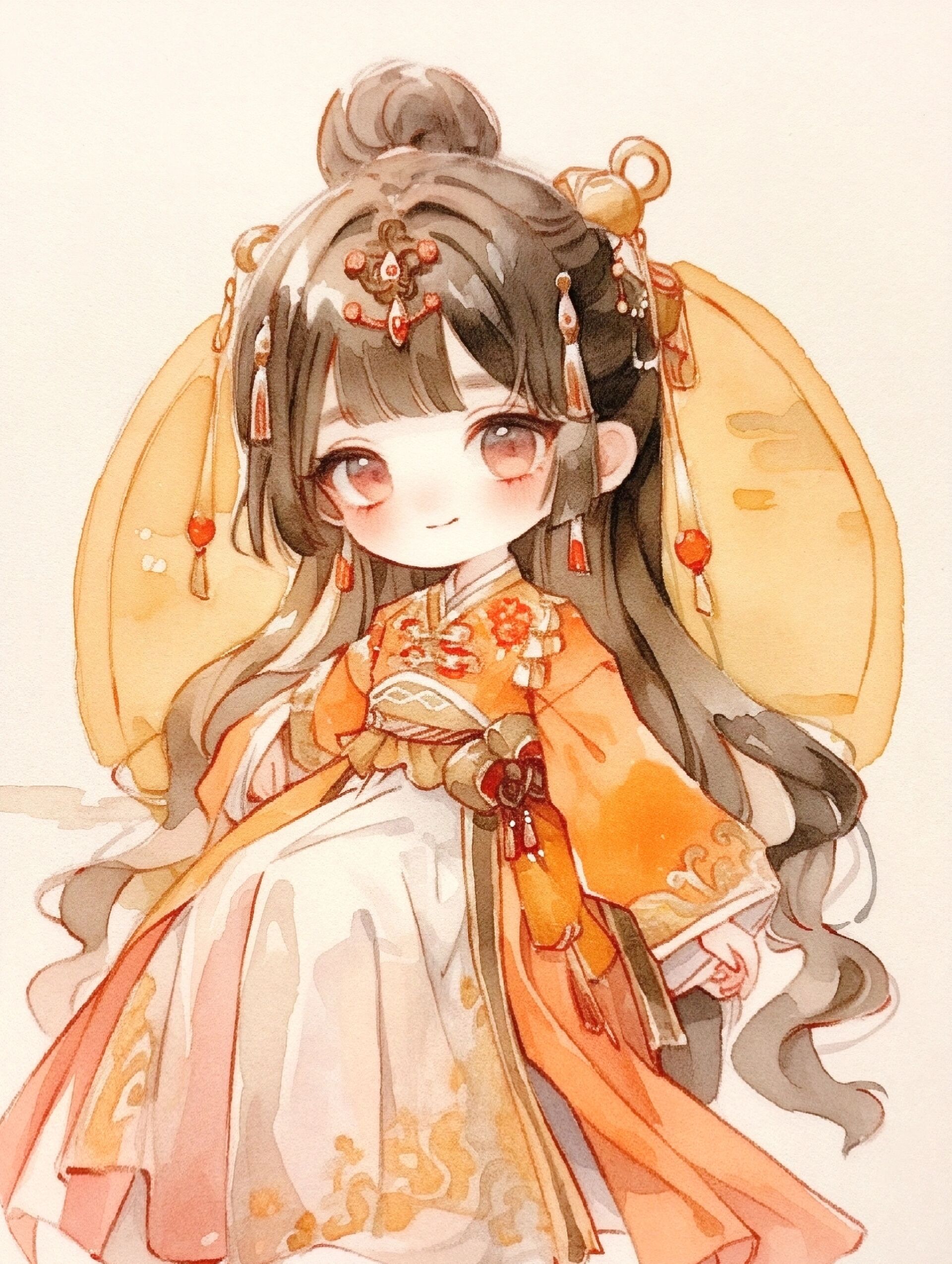 q版古风人物全身立绘 她真的好像月饼,大家是喜欢五仁月饼,还是水果味