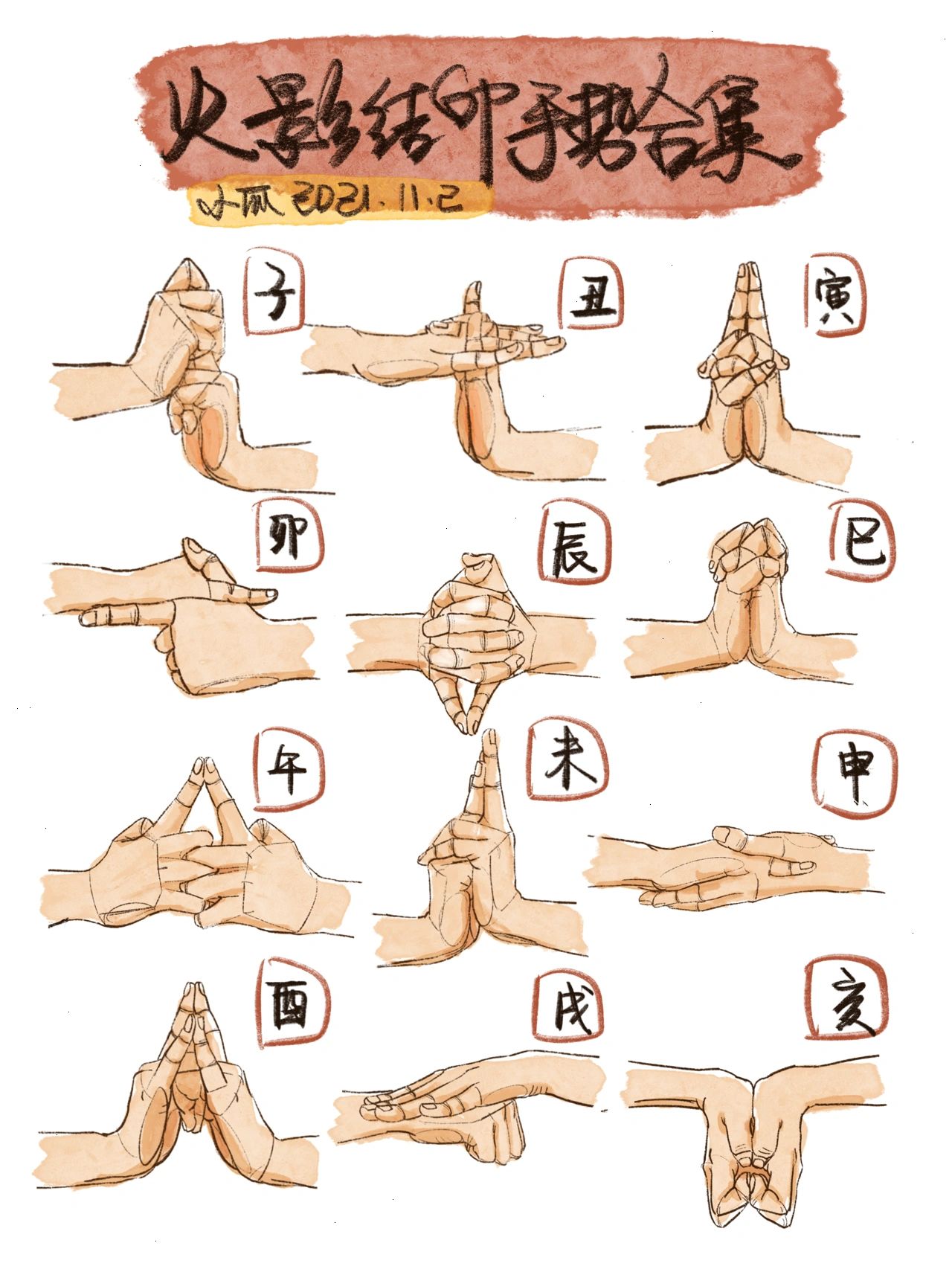 手部练习之火影结印|day22|1106   火影迷在此!