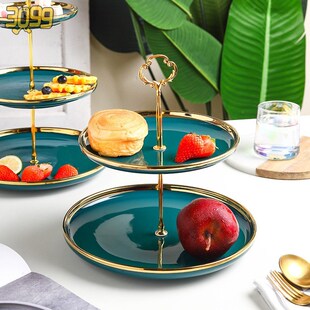 点心盘子多层装零食的糖果前台精致创意水果盘高端轻奢客厅网红款