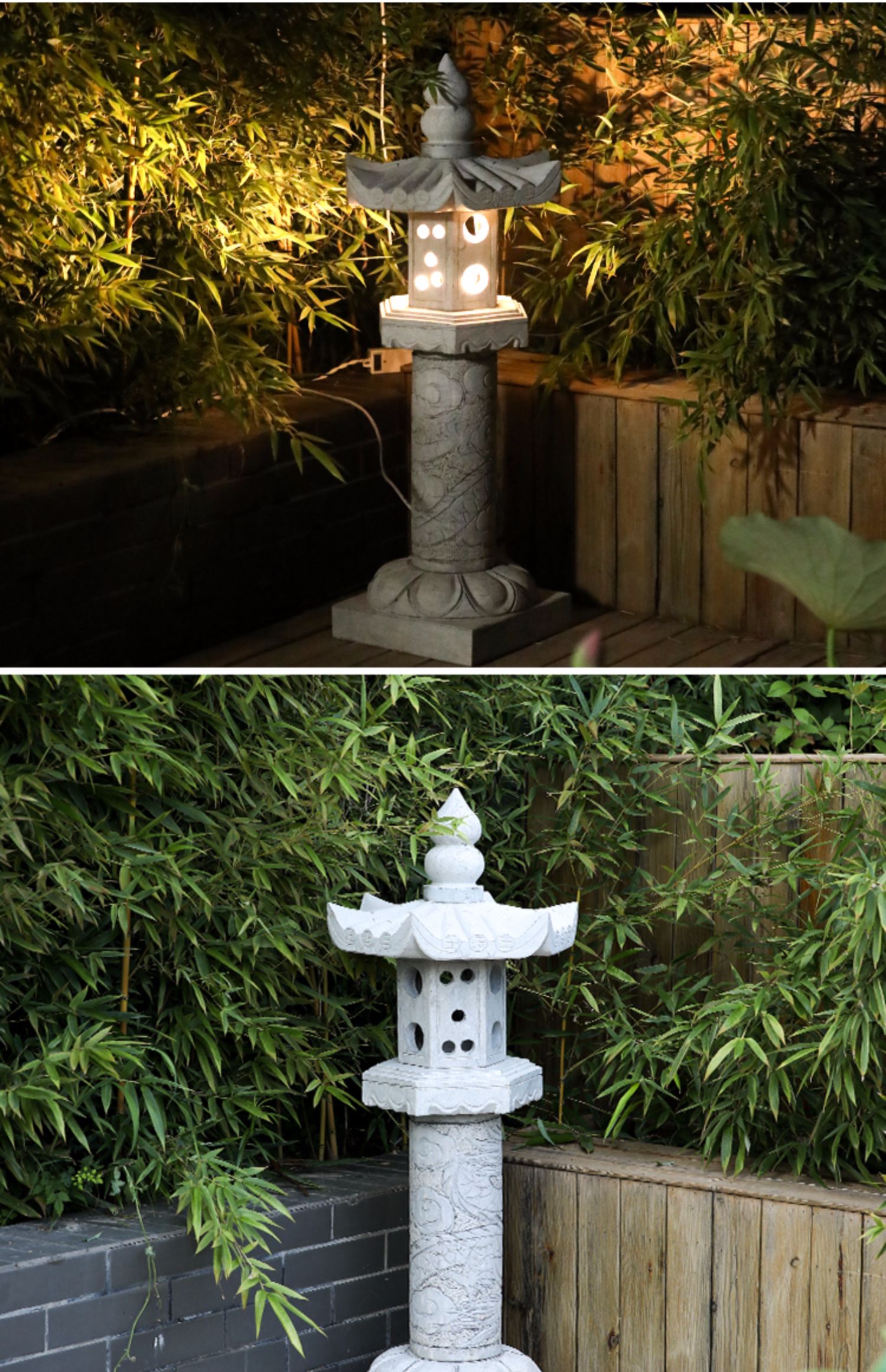 石灯庭院中式日式仿古石灯摆件石灯笼日式庭院青石石雕石灯太阳能乳