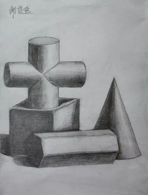 小高初中生素描班——石膏几何体静物(四)