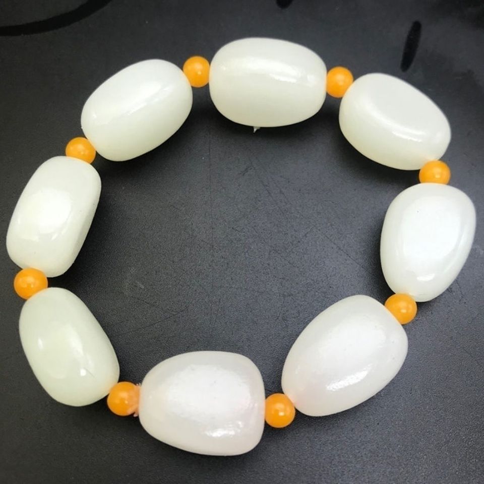 0成交249件新疆玉石手串阿富汗玉冰种猫眼16mm手链多款青白玉佛珠手串