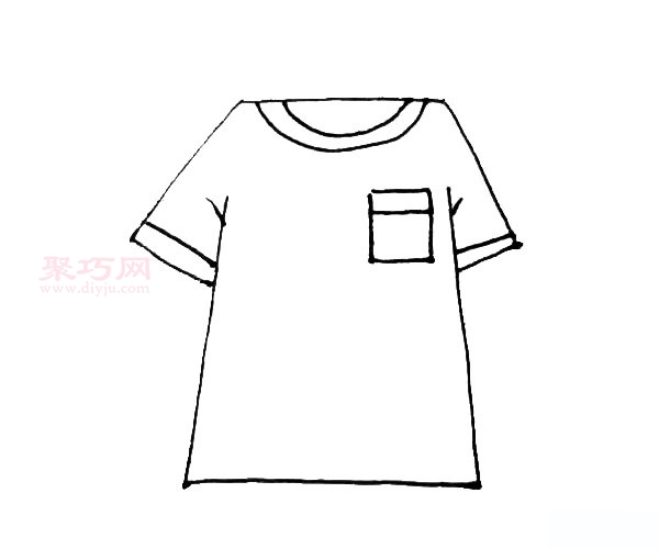 短袖t恤怎么画短袖t恤简笔画教程