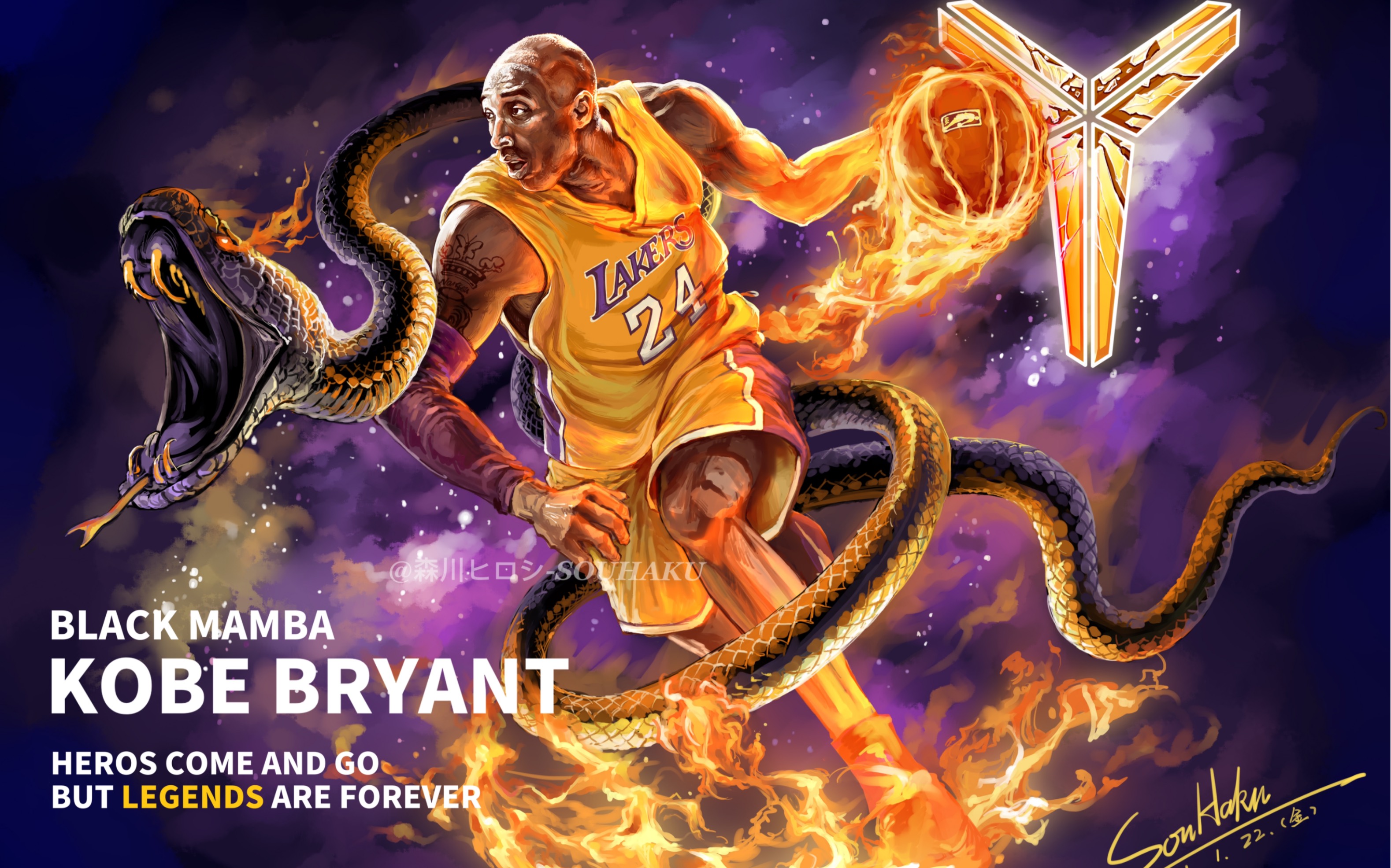 【板绘】科比·布莱恩特 向永远的黑曼巴致敬