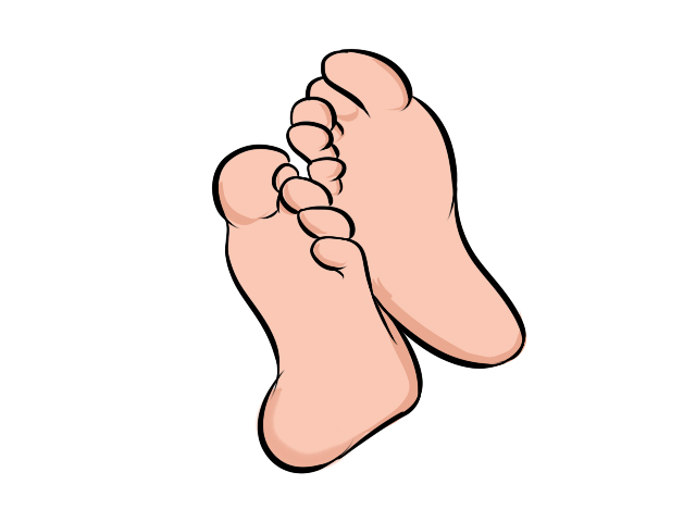 2,画出脚趾.1,先画大拇指和脚掌.