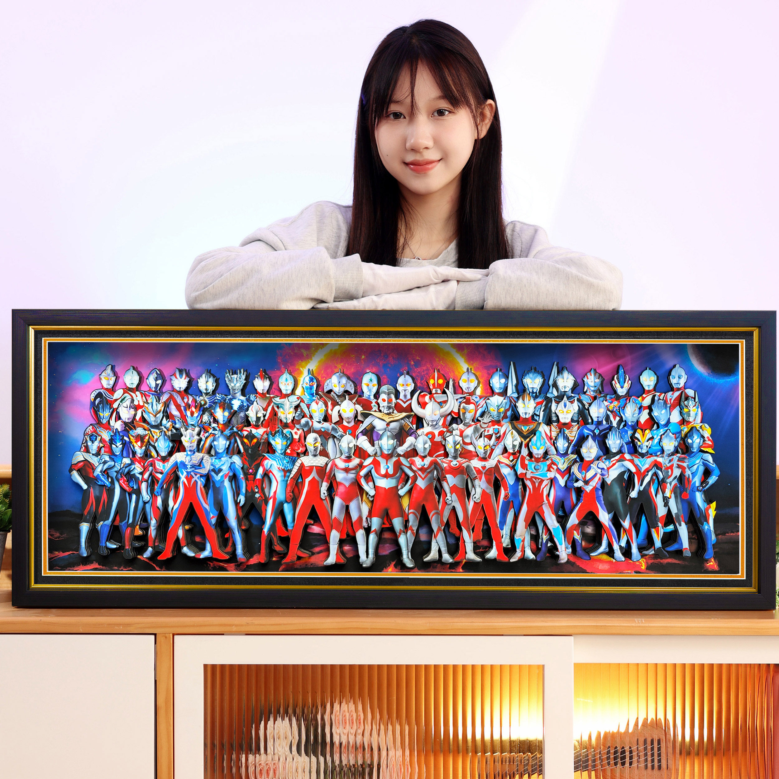 奥特曼大全员全家福手工立体高级装饰挂画客厅卧室壁画动漫送孩子