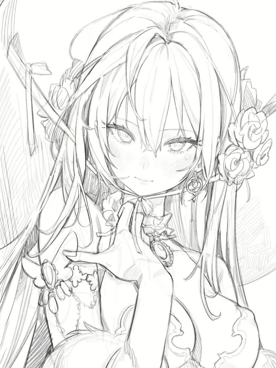 漫画少女人物线稿参考素材96适合临摹75 画师 | 33353231