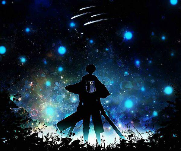 qq资料蓝色背景图片冷酷动漫帅气男生