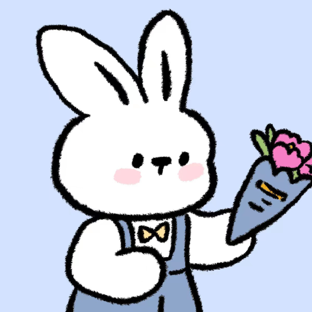 兔年小兔子头像一对.