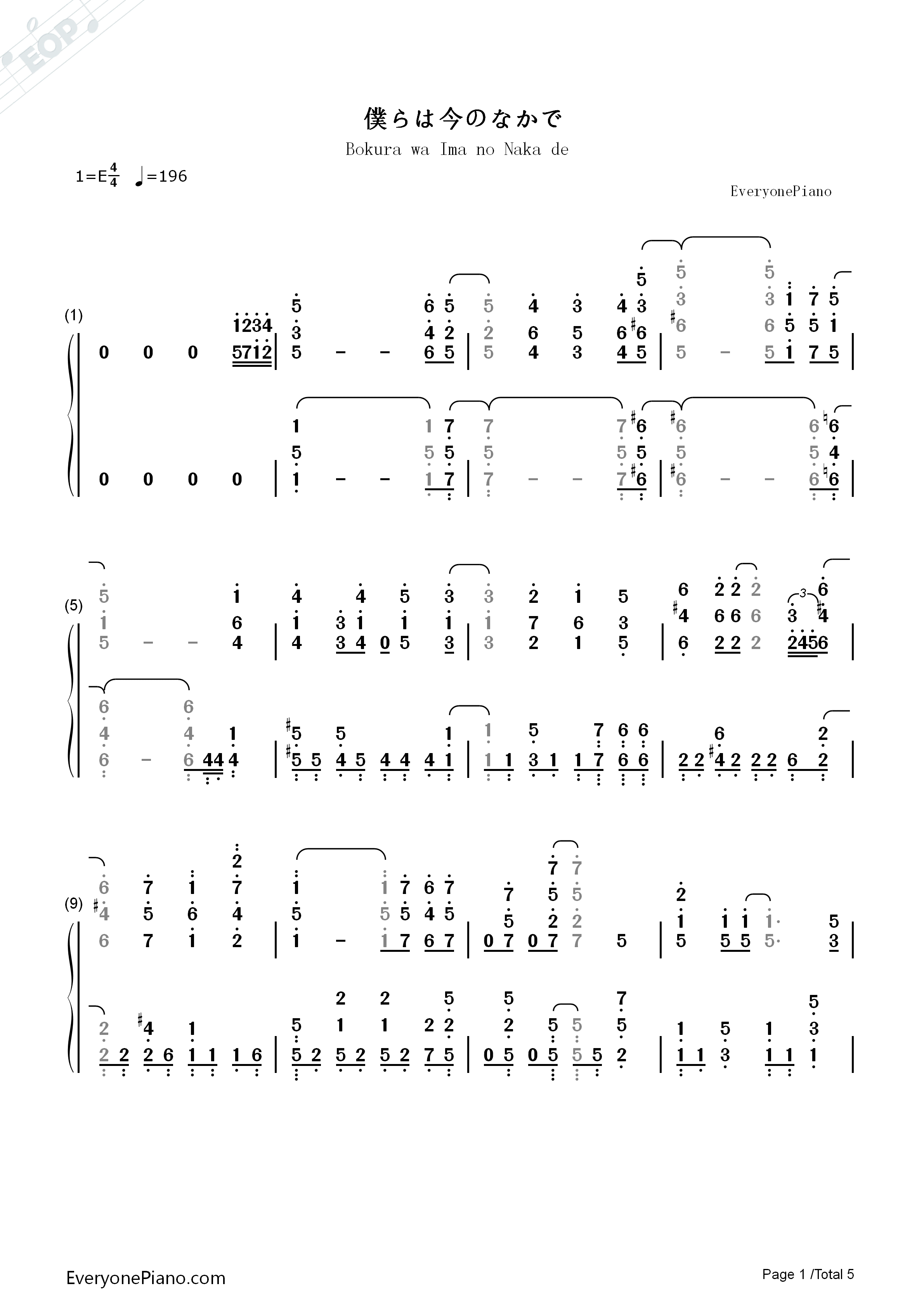 op双手简谱预览1-钢琴谱文件(五线谱,双手简谱,数字谱,midi,pdf)免费