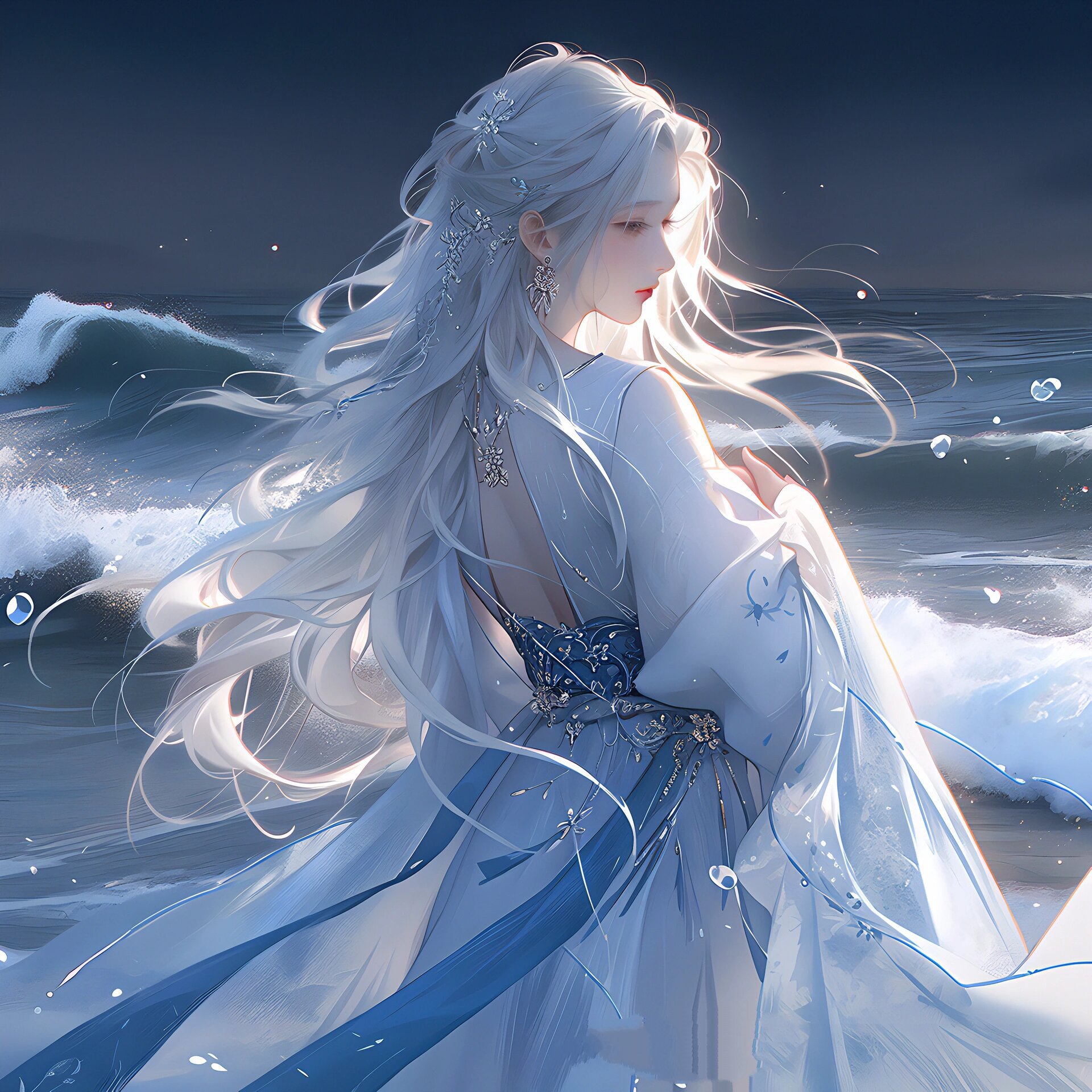 蓝色系的仙气飘飘,大爱!▏古风女生头像