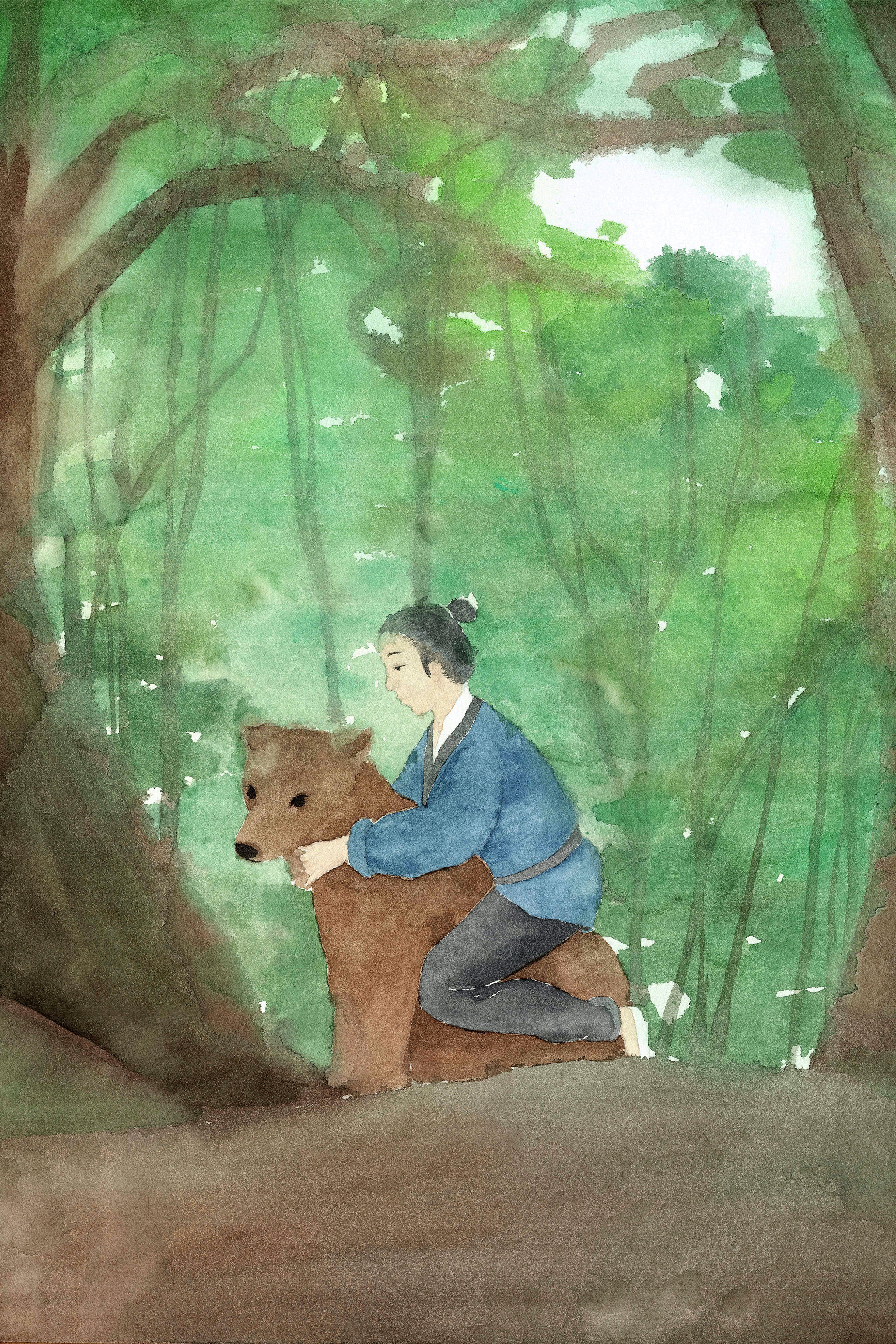 本作品是为《中国民间传说故事》绘制插图,这本书中的故事歌颂了人物