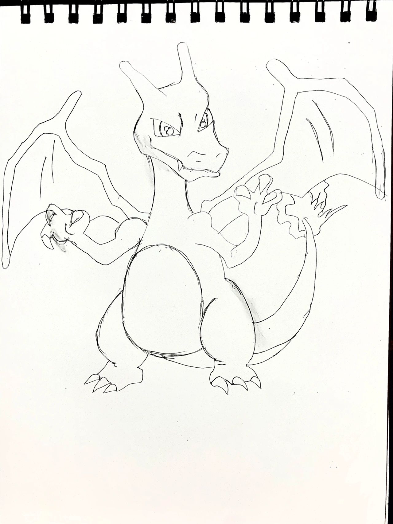 喷火龙 简笔画😄