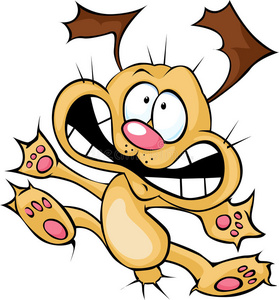 疯狂矢量疯狂狗卡通-矢量插图孤立照片