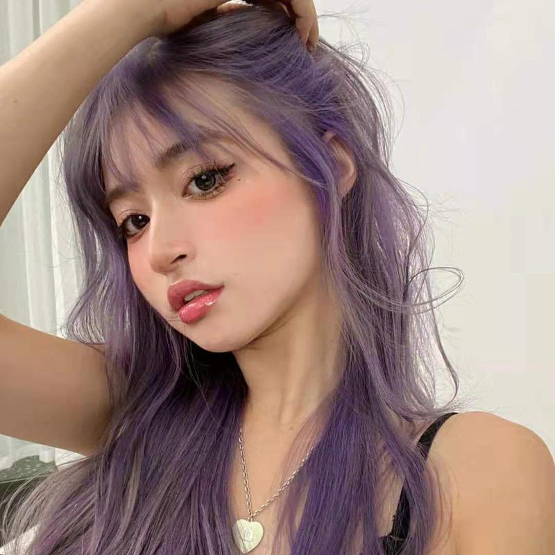 奶芋紫灰色染发剂2021流行色粉紫雾霾灰紫黑色染发膏自己家染男女