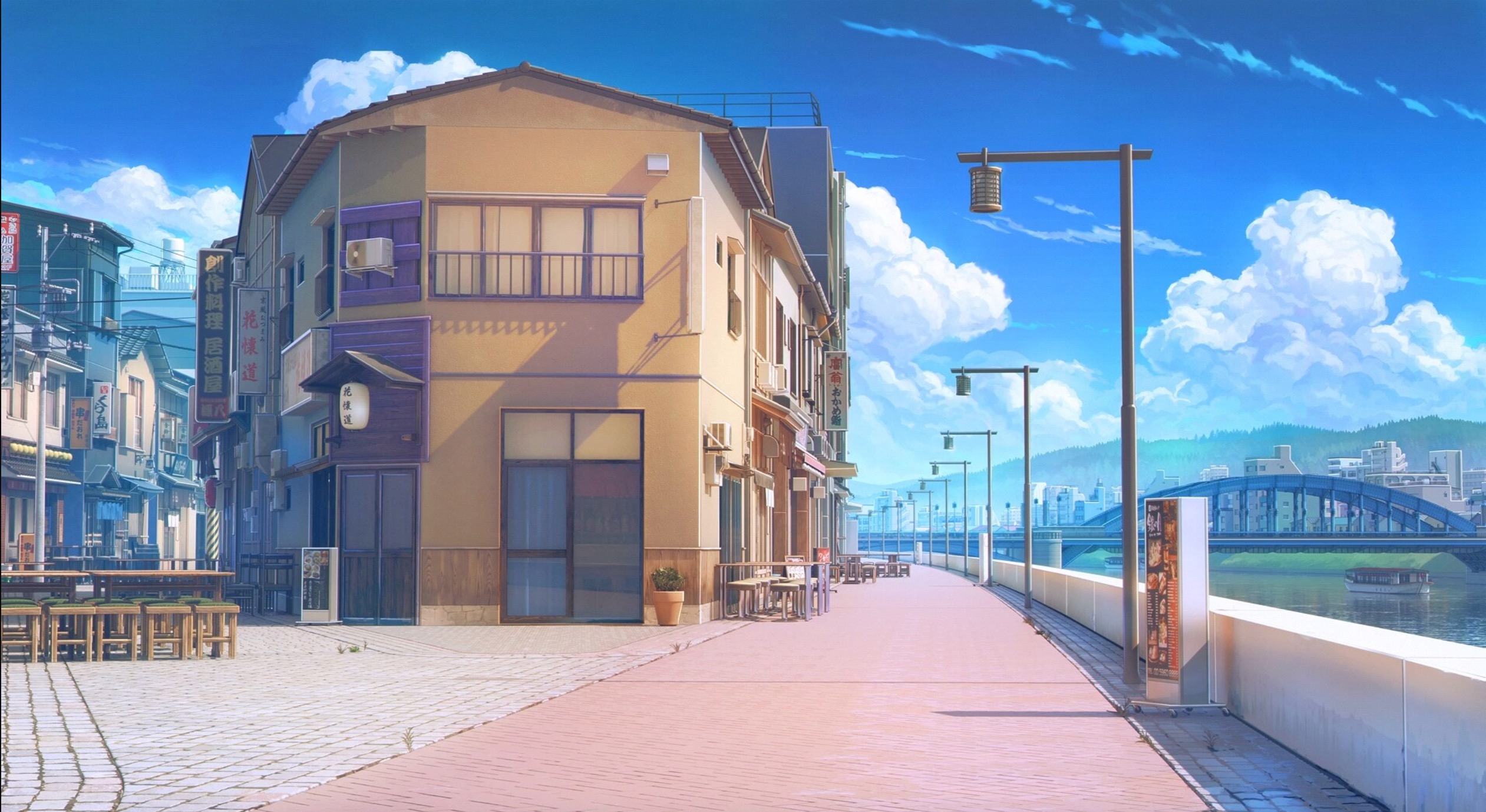 日漫动漫街道高清动态壁纸|平面-其他-动漫|教程|那个女孩说 - 原创