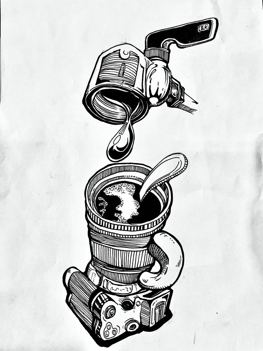 创意速写黑白手绘打卡练习单体素材积累