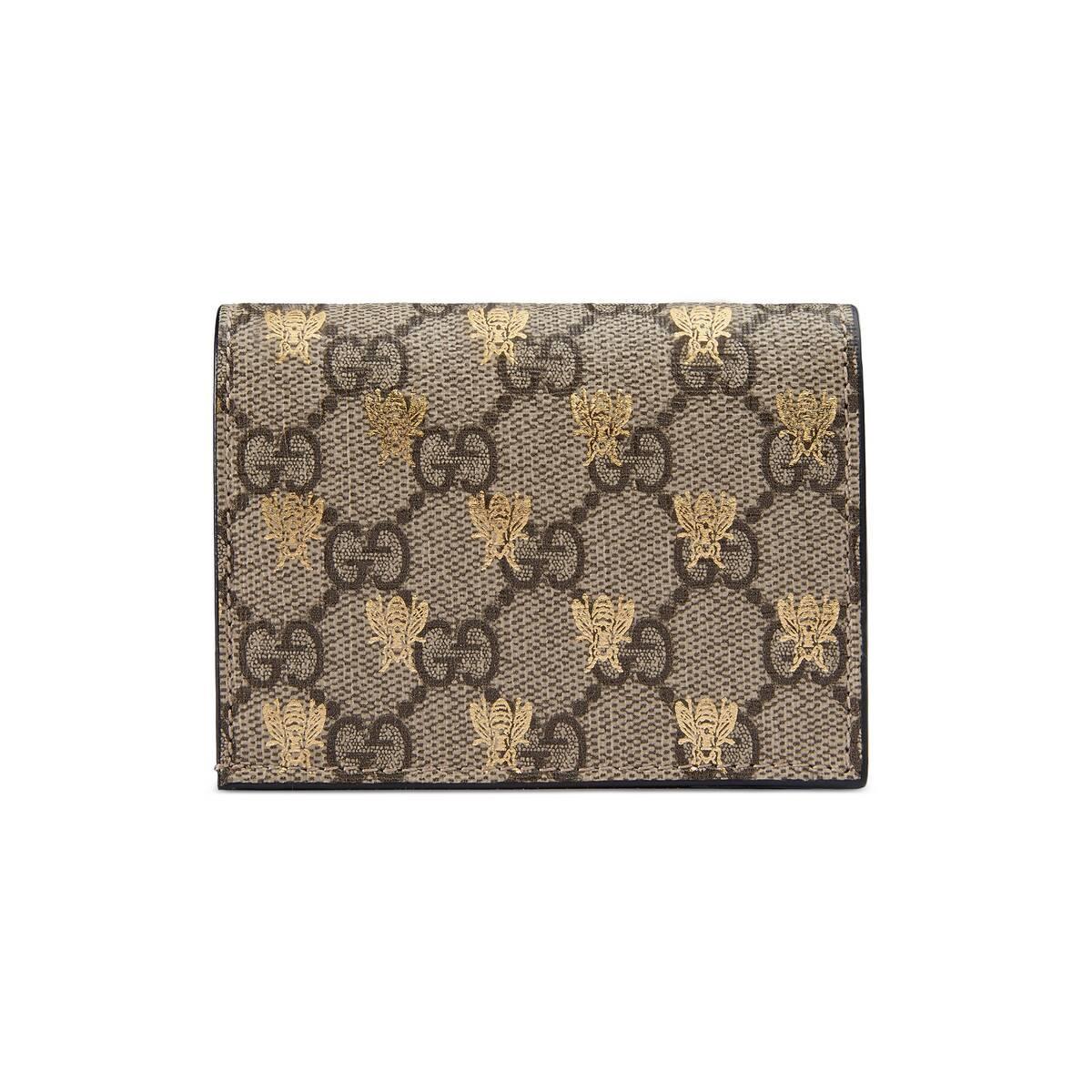 【包邮包税】 gucci 20秋冬女士蜜蜂图案*人造帆布卡包 508757 9f26g