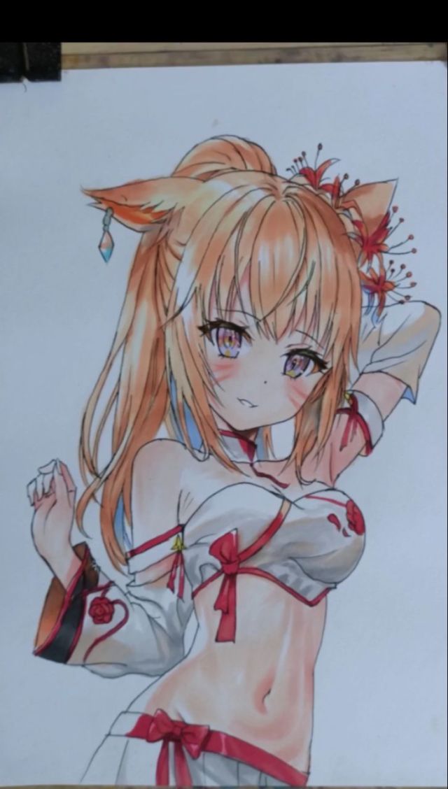 马克笔手绘二次元小萝莉兽耳娘