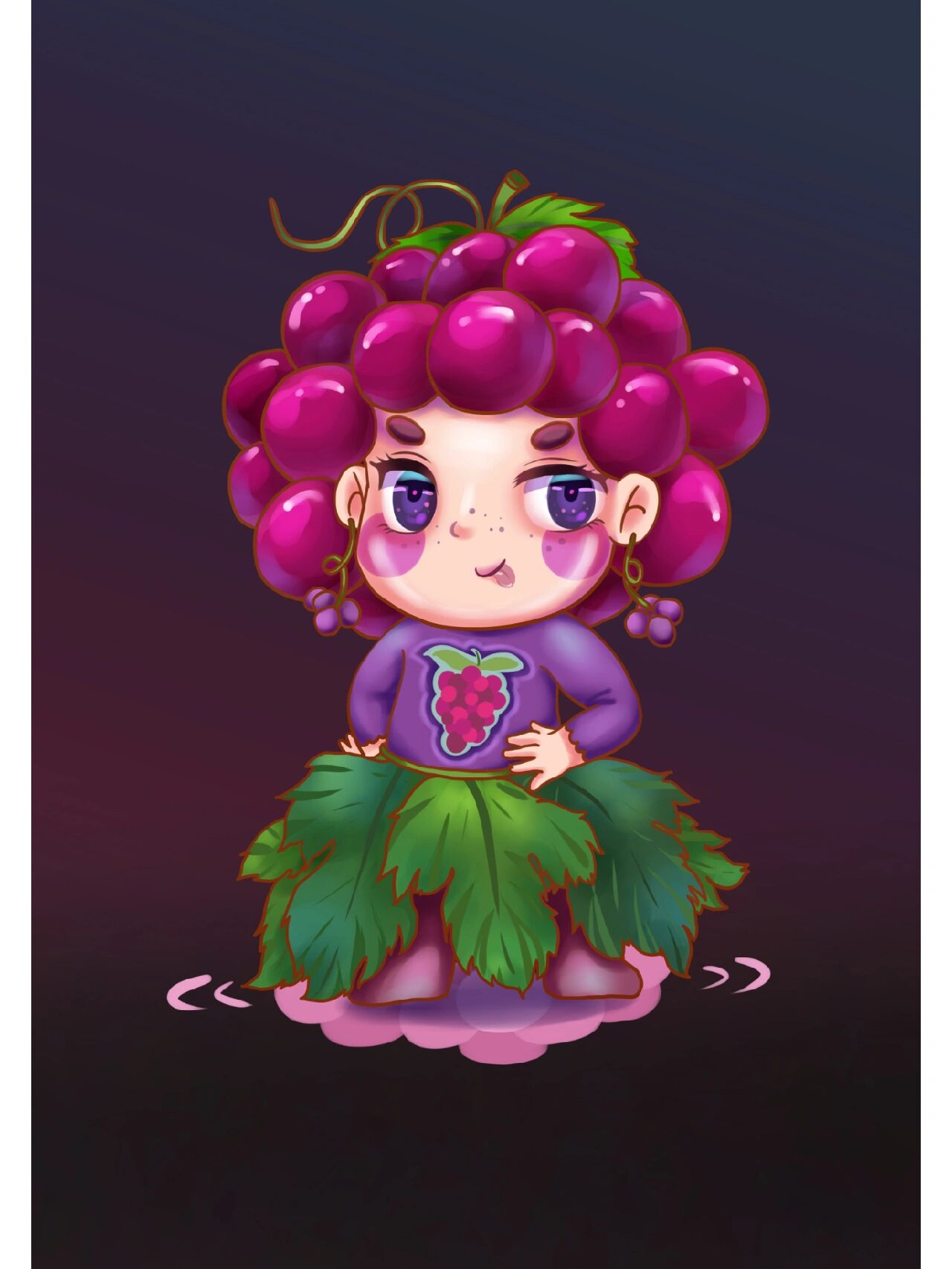 今天的素材奉上啦 水果拟人女孩系列卡通小清新人物ip 所有均是png免