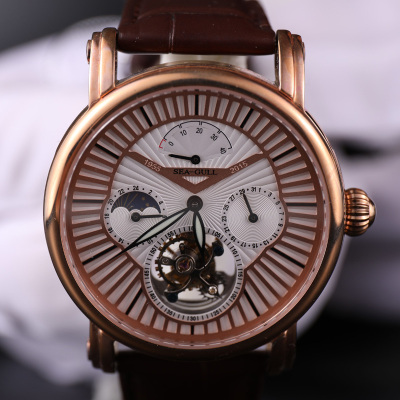 seagull 海鸥陀飞轮手表复古休闲手动陀飞轮机械表518.6806