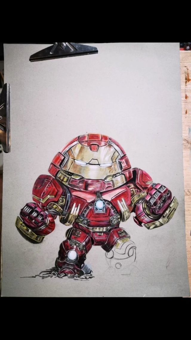 易星画室助教欧老师画了一个星期,q版反浩克