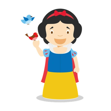 卡通白雪公主免抠png人物素材