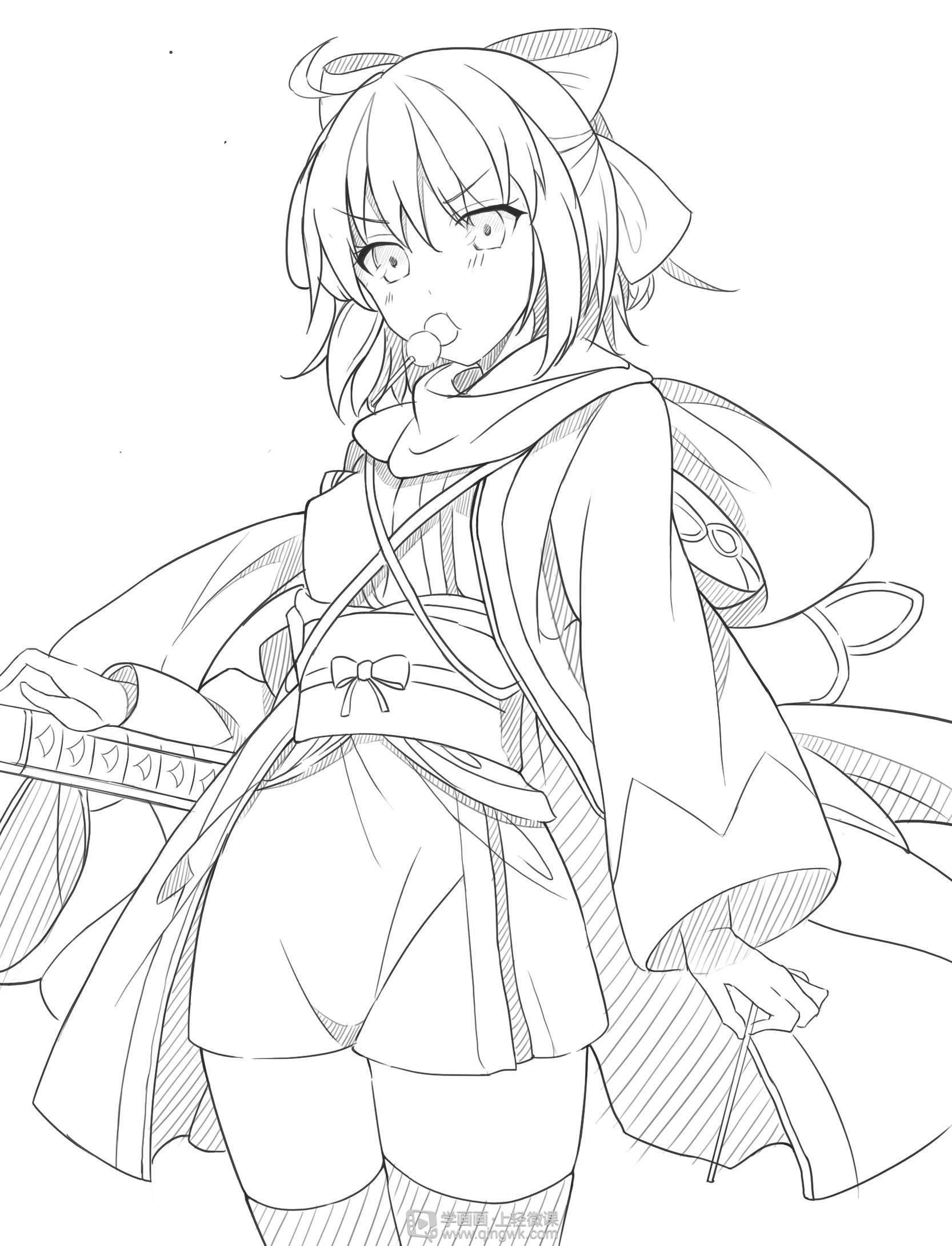 作业:动漫线稿零基础入门学习之主线与辅线的画法练习 - 诉恒