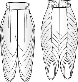 印度流纹灯笼裤