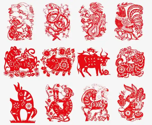 > 矢量 剪纸十二生肖