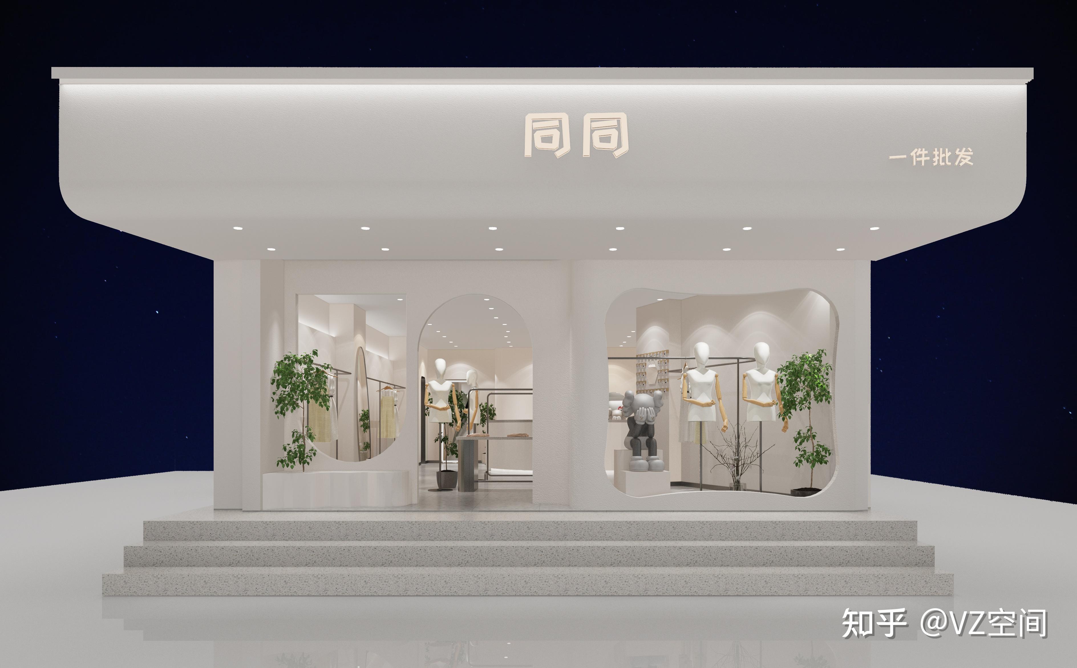 3:轻奢风格,门头采用的夹丝玻璃,内打灯,展示出一种梦幻的感觉4:韩风