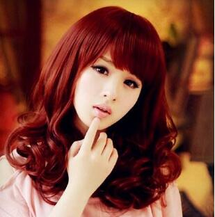 女生棕红色梨花头发图片 梨花头染成棕红色很是潮流性感