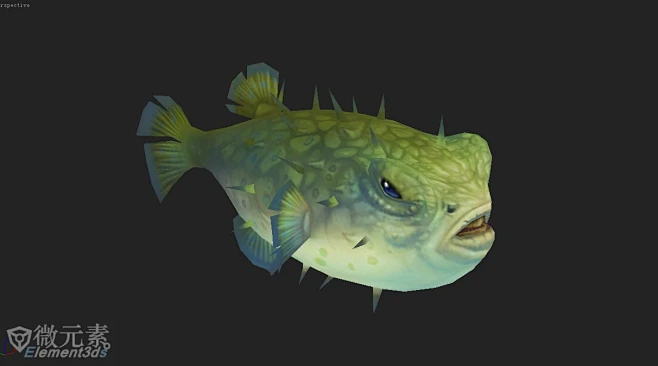 【魔兽世界】河豚鱼pufferfish-怪物模型-微元素elemen