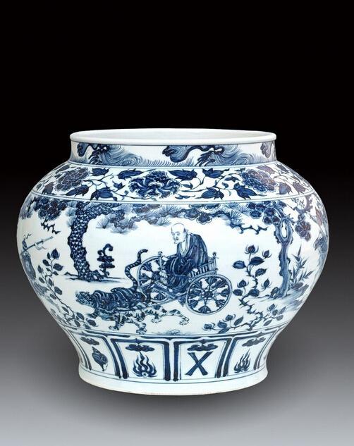 元青花鬼谷子下山图罐:拍得2.3亿人民币被古董商埃斯肯纳兹珍藏