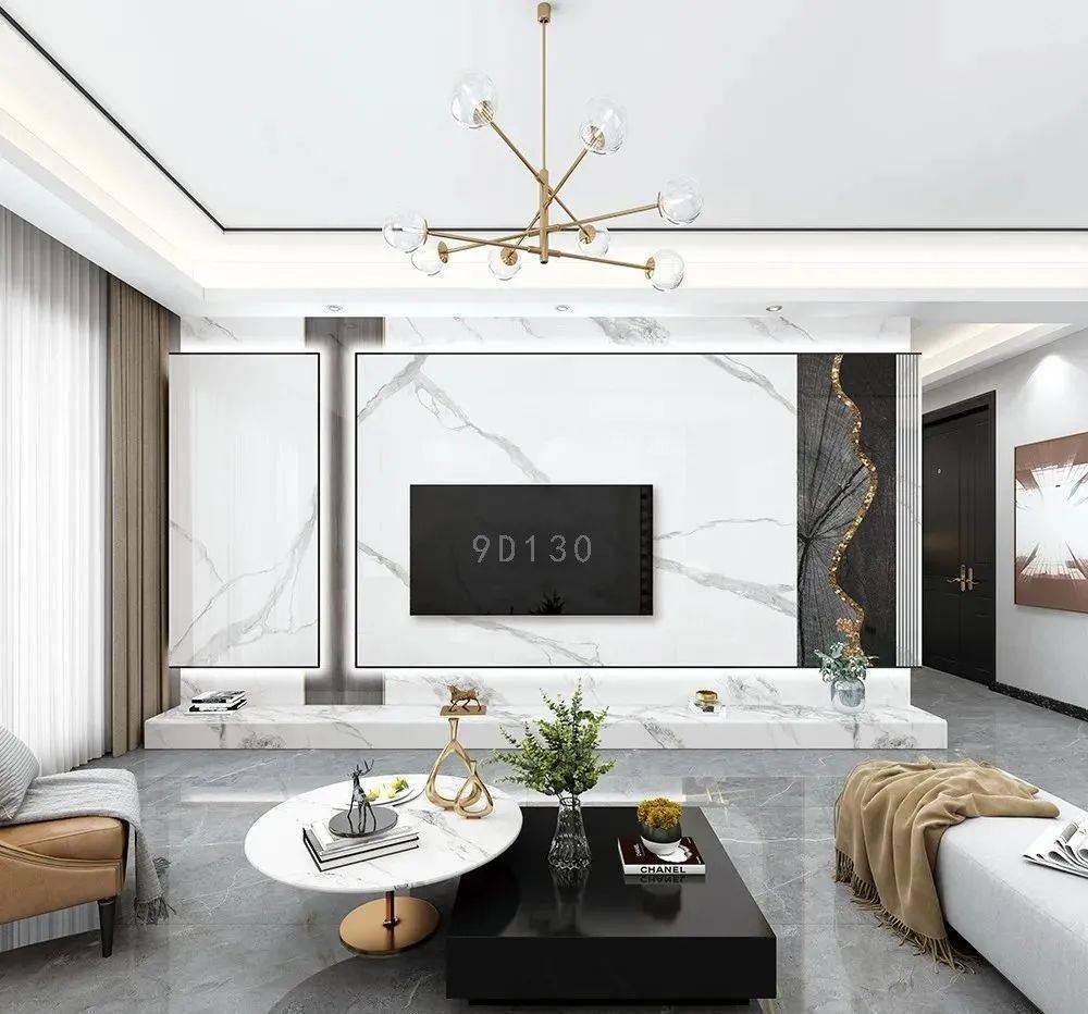 60款石材岩板悬空背景墙设计参考