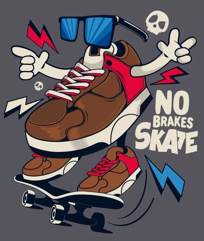 243.创意时尚炫酷潮流手绘卡通原创插画t恤印花图案矢量设计素材