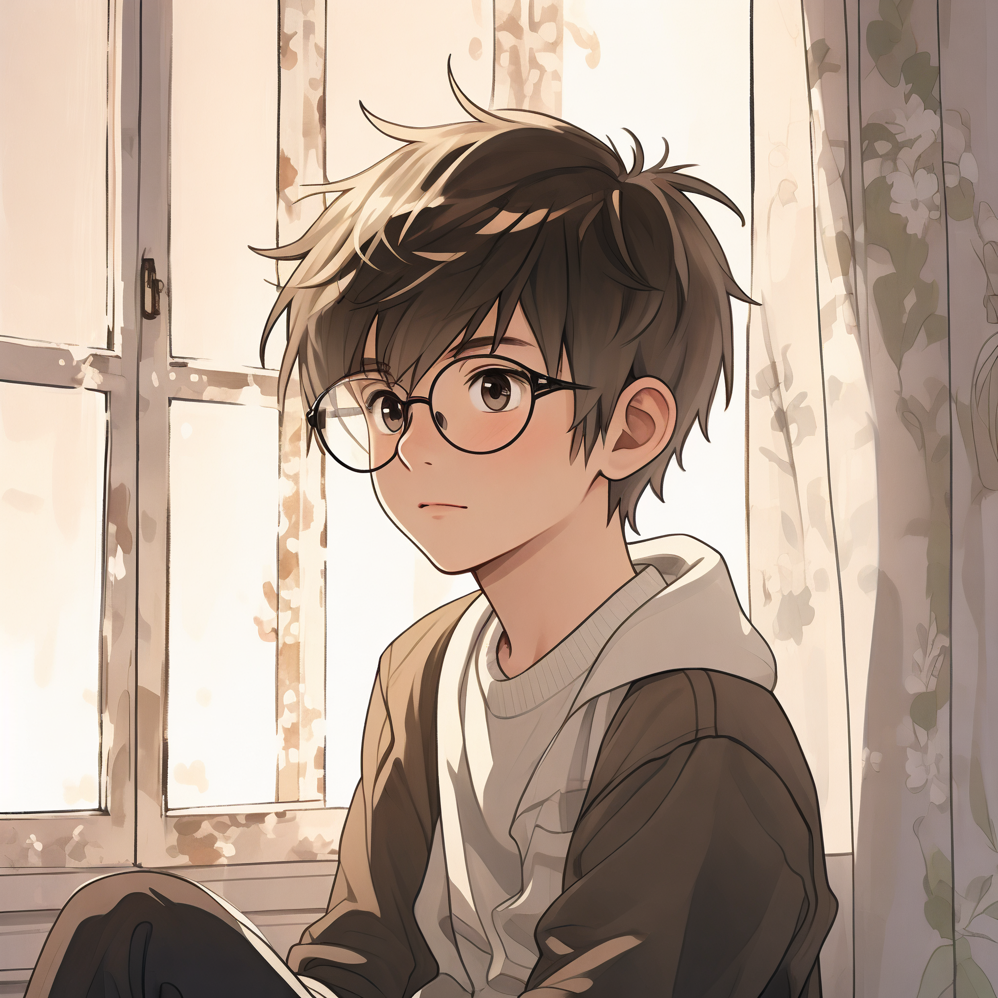 新款卡通风戴眼镜男孩头像来啦!