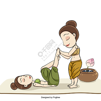 泰国传统按摩 i> i>背 /i> /i> i> i>部 /i> /i>按摩女性按摩师
